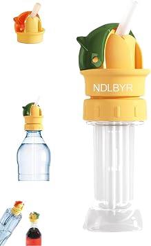 Water Bottle Spout Conversion Cap with Straw Soft Silicone Reusable 2 in 1 No Spill Adapter Lid BPA Free Universal Fit for Most Bottle Mouths Portable On-the-Go Drinking AccessoryGreen