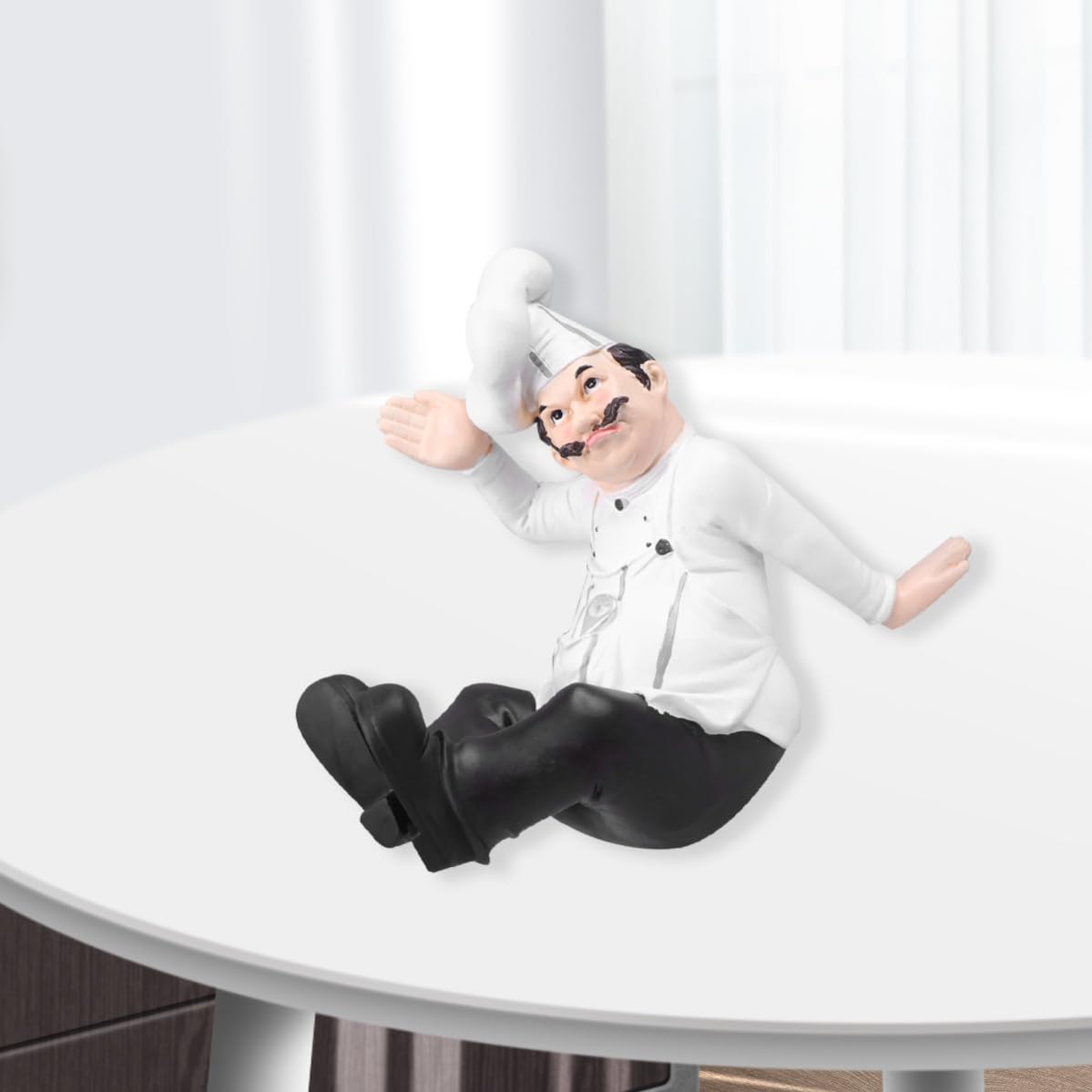 Alasum Statua Chef in Resina Stile Europeo per Cucina e Ristorante, Decorazione da Tavolo Solida e Raffinata, Ornamento Chef per Regalo