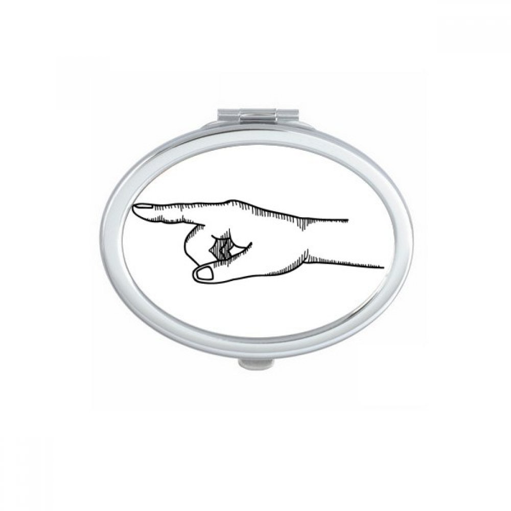 Miroir de Poche Ovale Dessin Geste Ok Idéal dans Votre Sac à Main