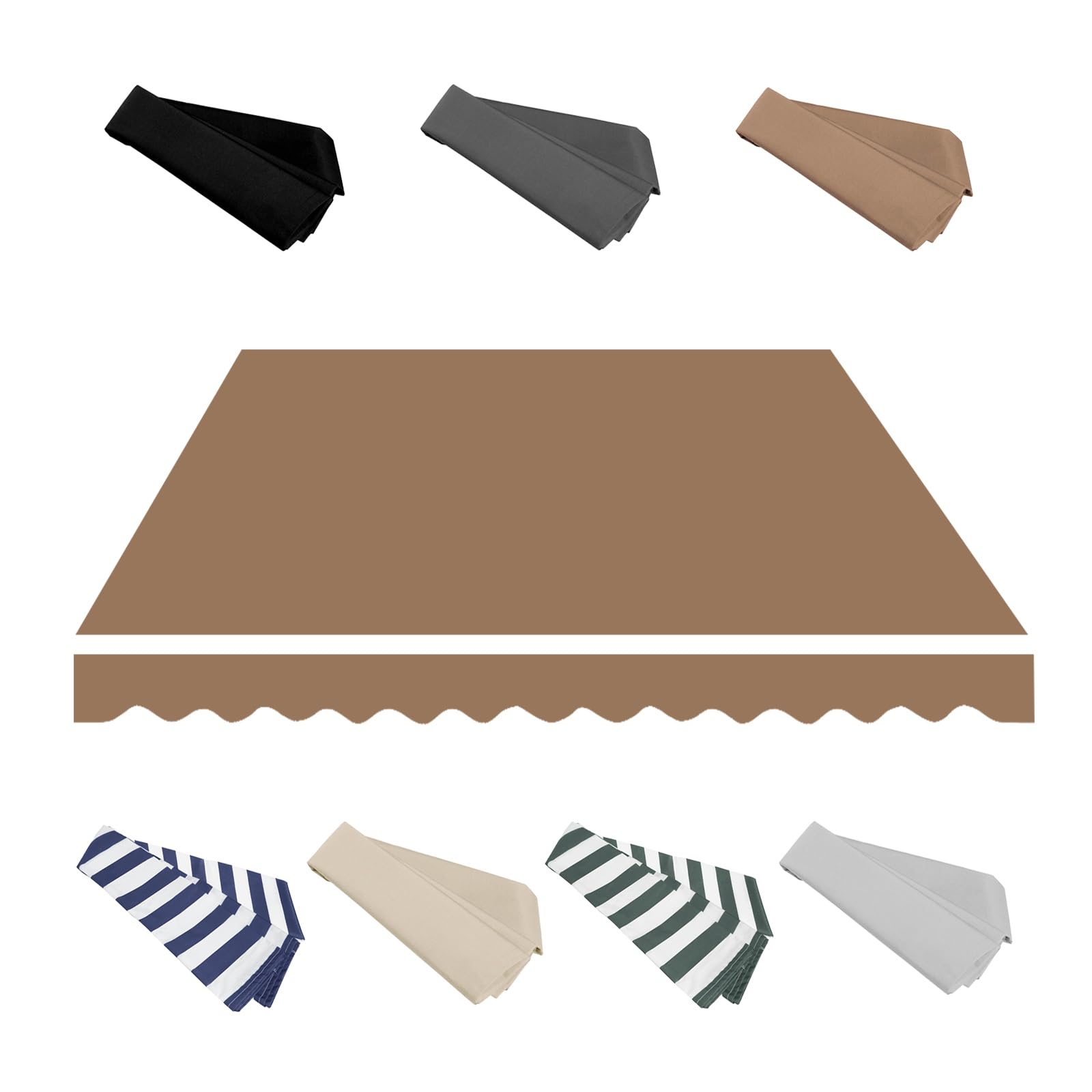 GJZQDKX Replacement Tarpaulin for 2m5m Retractable Arm Awning Sun Shade Canopy for Outdoor Balcony Patio Garden Terrace Khaki 500x300cm Durable UVResistant