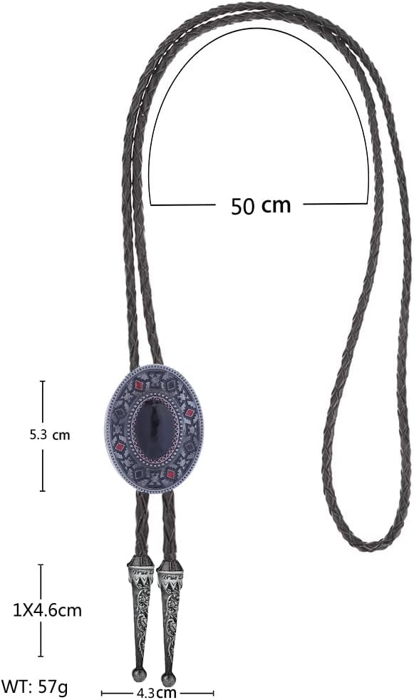 HUABOLA CALYN Bolo tie, Handmade Round Shape Western Cowboy Bola Tie - Image 4