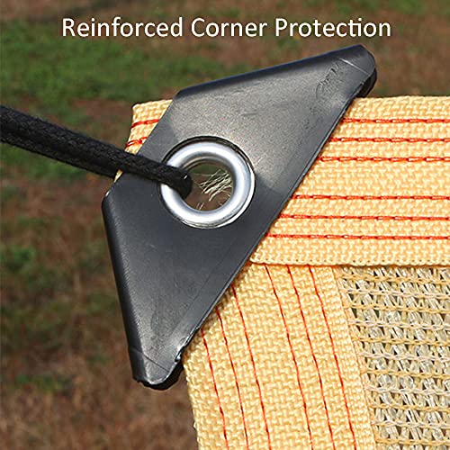 Filet d'ombrage beige 4mx4m en polyéthylène perforé avec oeillets pour jardin - 6