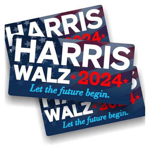 10 Pack Harris Walz 2024 Kamala Harris Tim Walz Waltz for President Stickers Vinyl Sticker Laptop Decal Car Bumper Window Waterproof Sticker 8 inches x 4 inches Big Letters Car Decal (White)