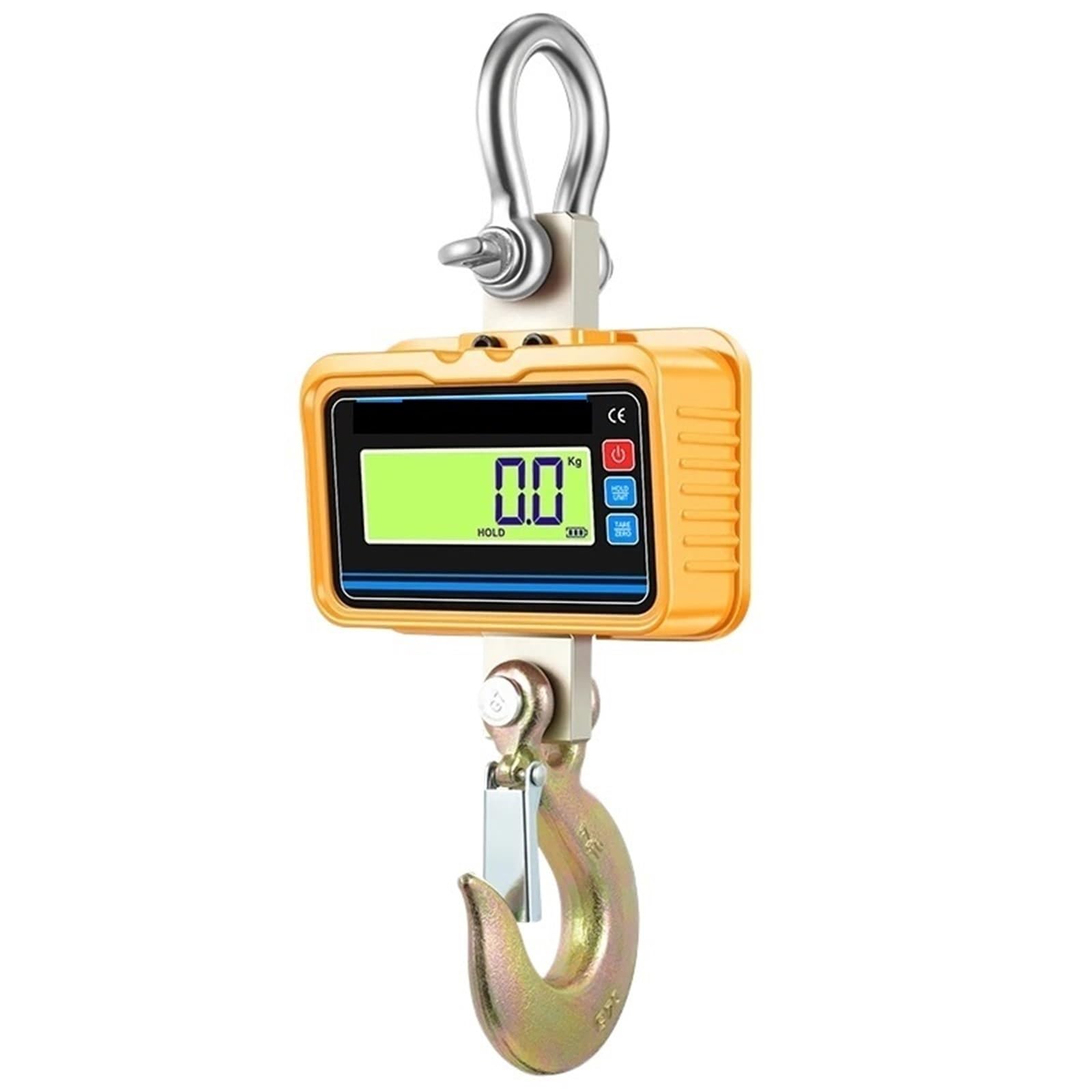 Digital Crane Scale, 3000kg Crane Scales Heavy Steel Hook Weighing Display Electronic Hanging Scale(Giallo)