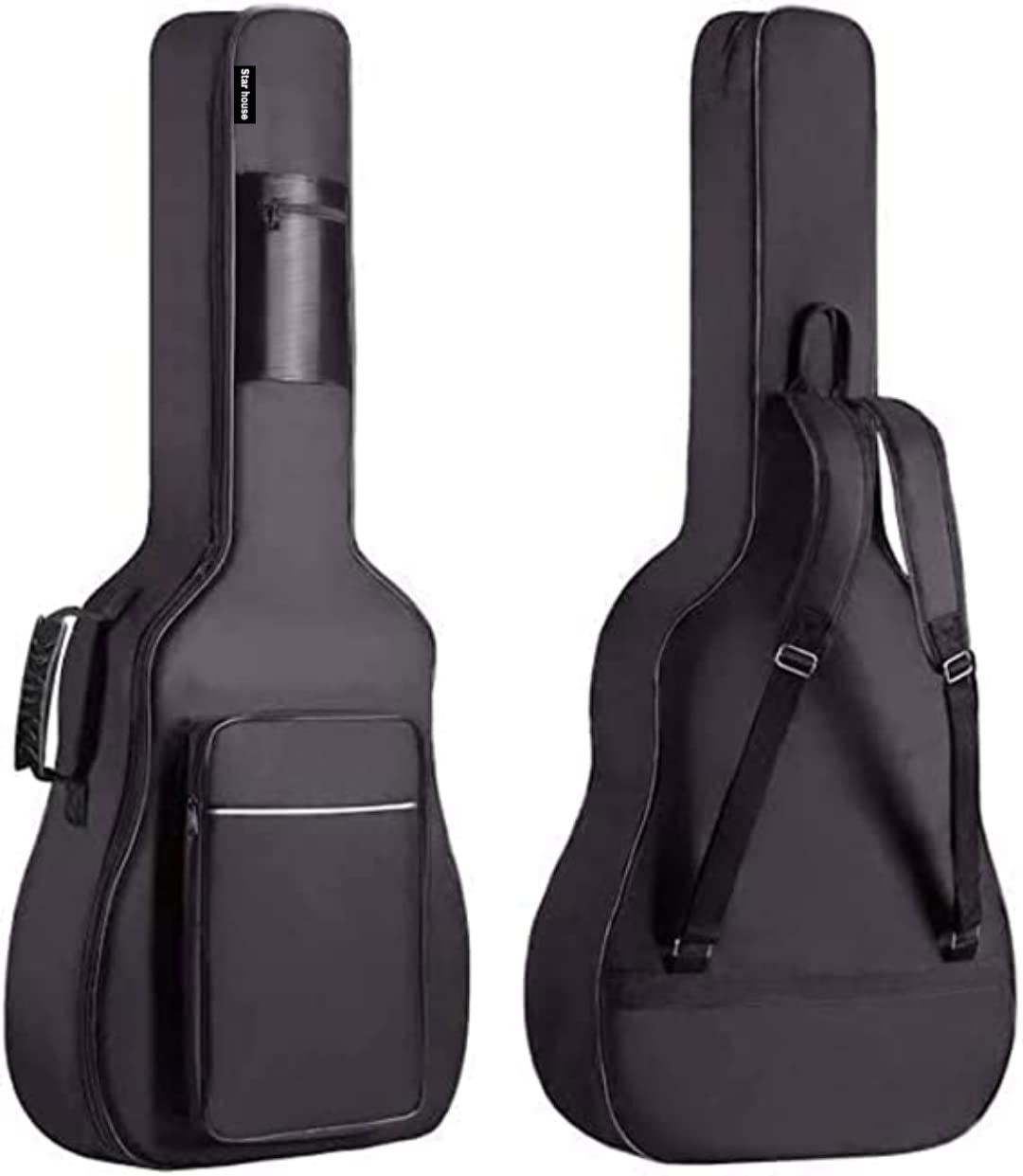 Star House Nylon Musical Instruments Heavy Duty Padded Musical Lover Acoustic Guitar Bag, Black