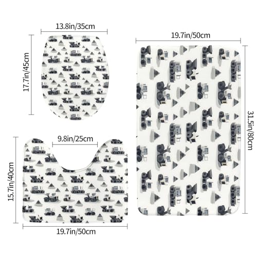 Housse de couvercle de toilette en forme de U et tapis absorbant