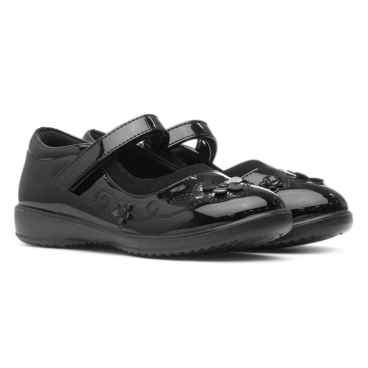 Walkright Collins Girls Black Patent School Shoe — view 7