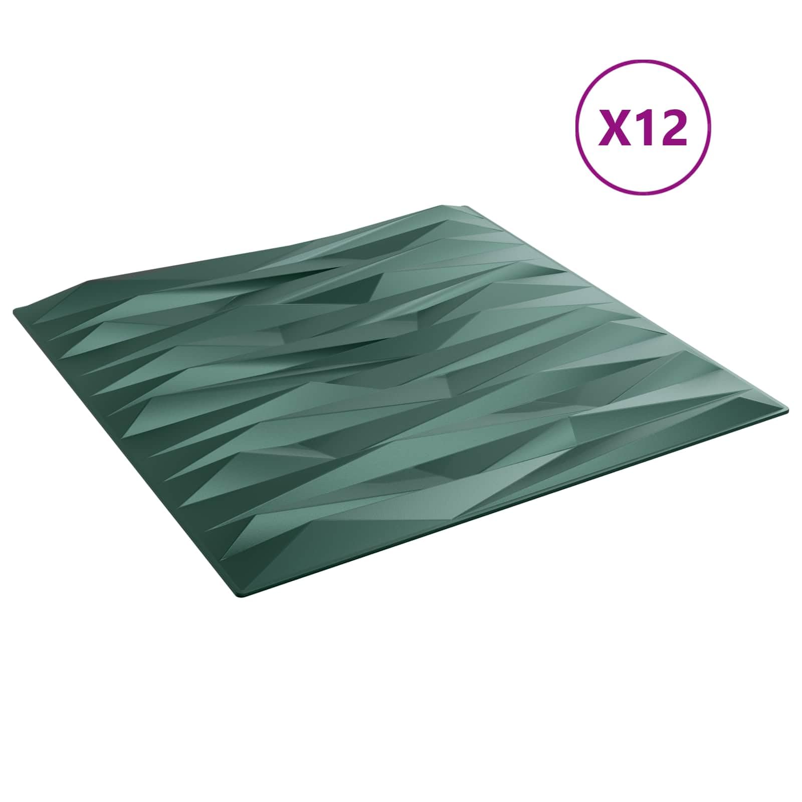 Paneles de pared de espuma XPS (12 unidades, 50 x 50 cm), color verde
