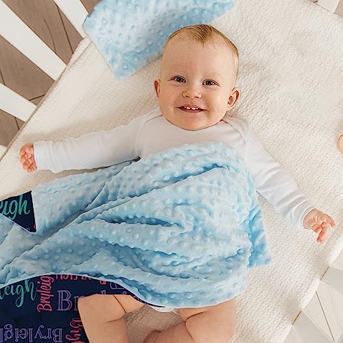 Image of Custom Baby Blanket - Personalized Names Design - Soft Plush Blanket with Double Layer Dotted Backing for Boys Girls Color04(47x60 inches)