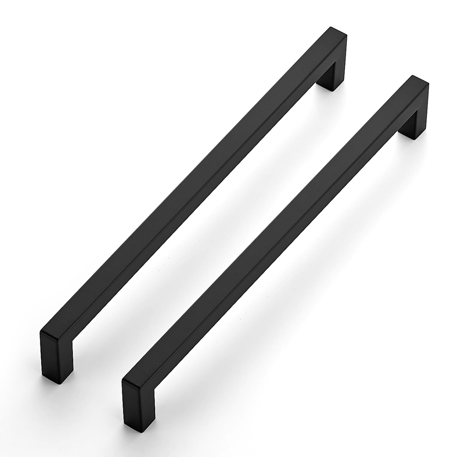 JOY DECOR 40 Pack Cabinet Handles, Black Cabinet Pulls, 10 Inch Kitchen Closet Handles Square Drawer Pulls Stainless Steel Drawer Hardware, 256mm Hole