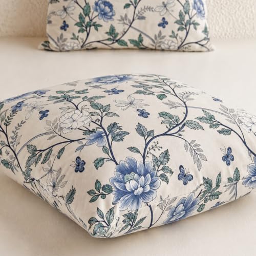 Image of Clasiko Cotton Cushion Covers 16x16 Inches Pack of 5 | Indigo Leaf