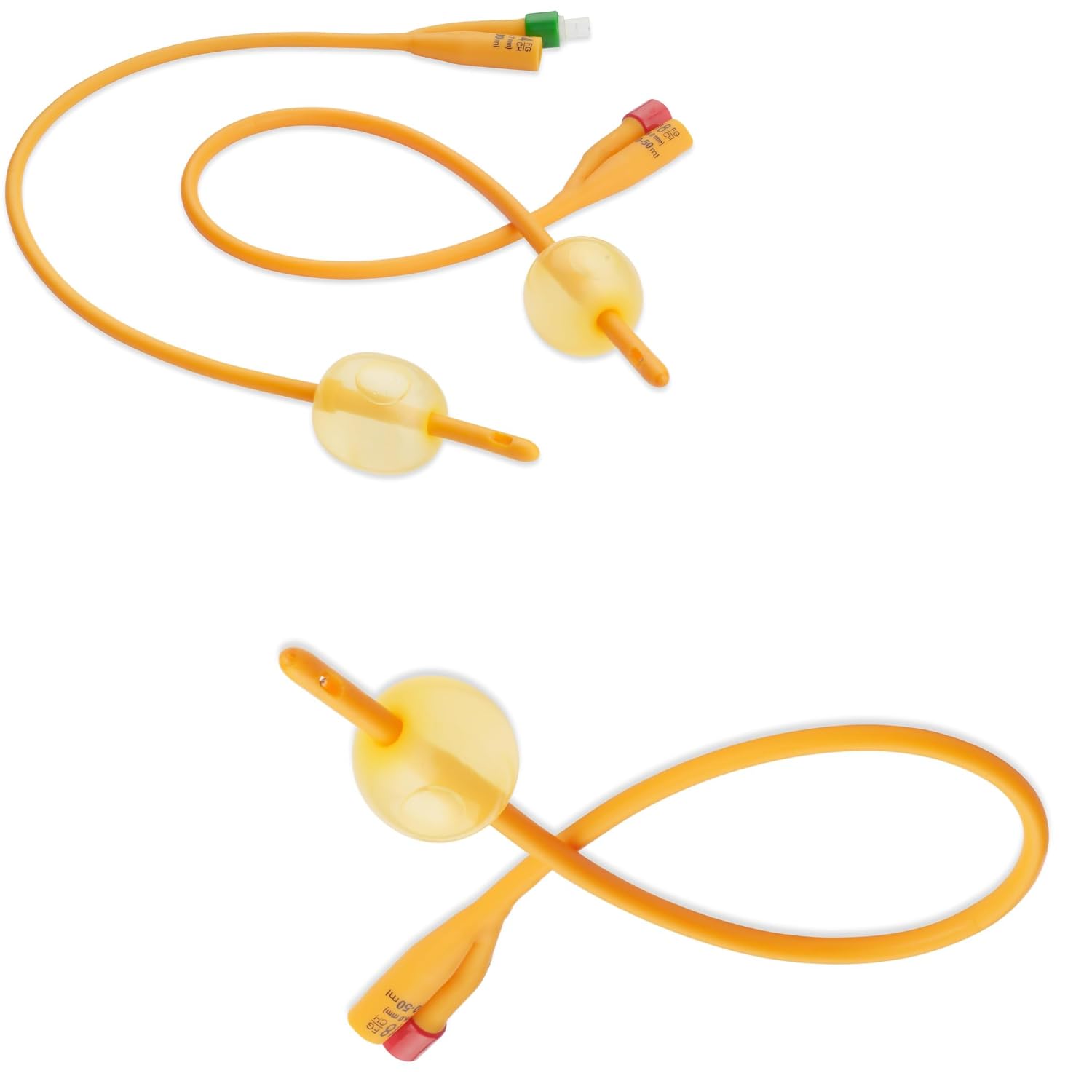 Cath Rubber 2 Way Foley Balloon Catheter | Soft & Flexible 2 Way Rubber Foley Balloon Catheter for Safe Urinary Drainage | Sterile, Hygienic & Comfortable Long-Term Catheter Use (20, 18FG)