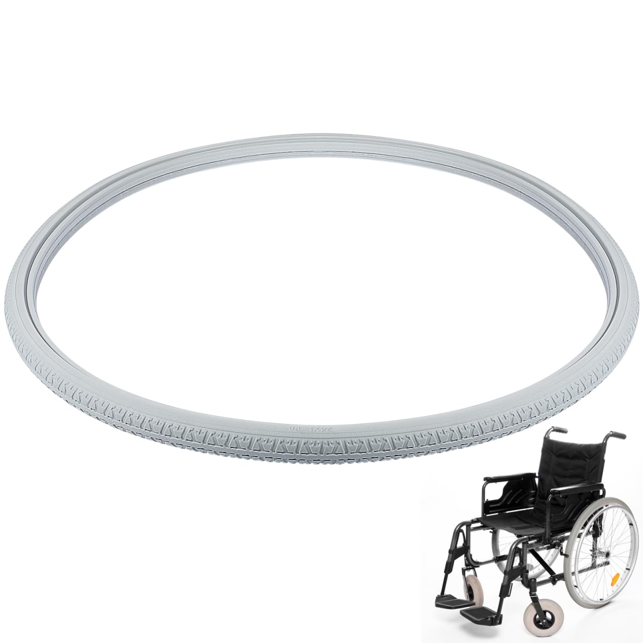 Healeved Neumáticos Sólidos De Pu Para Silla De Ruedas 24 Pulgadas Rueda Reemplazable Elástica Sin Inflado Compatible Con Modelos Comunes Para Uso Diario