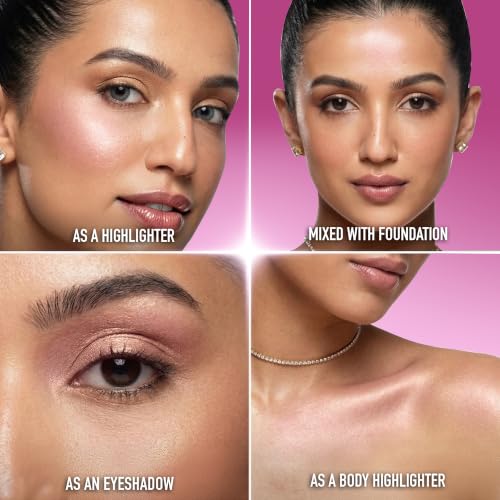Image of RENEE Yours Truly Strobe Cream for Face | 3 in 1 Highlighter Primer Moisturiser | Glow Cream, Lightweight, Non Sticky | Hydrating Dewy Skin Finish With Peptides | For All Skin Types | Pink - 18g