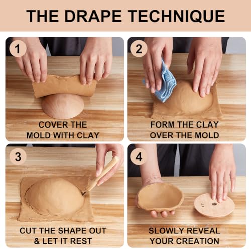 BENECREAT 2 Sets Pottery Wooden Clay Tools includ 11.4cm and 16.5cm Wooden Ceramic Top s 4 Inch/10.2 cm Interchangeable Handles for Making Bowls and Plates Craft DIY - Image 4