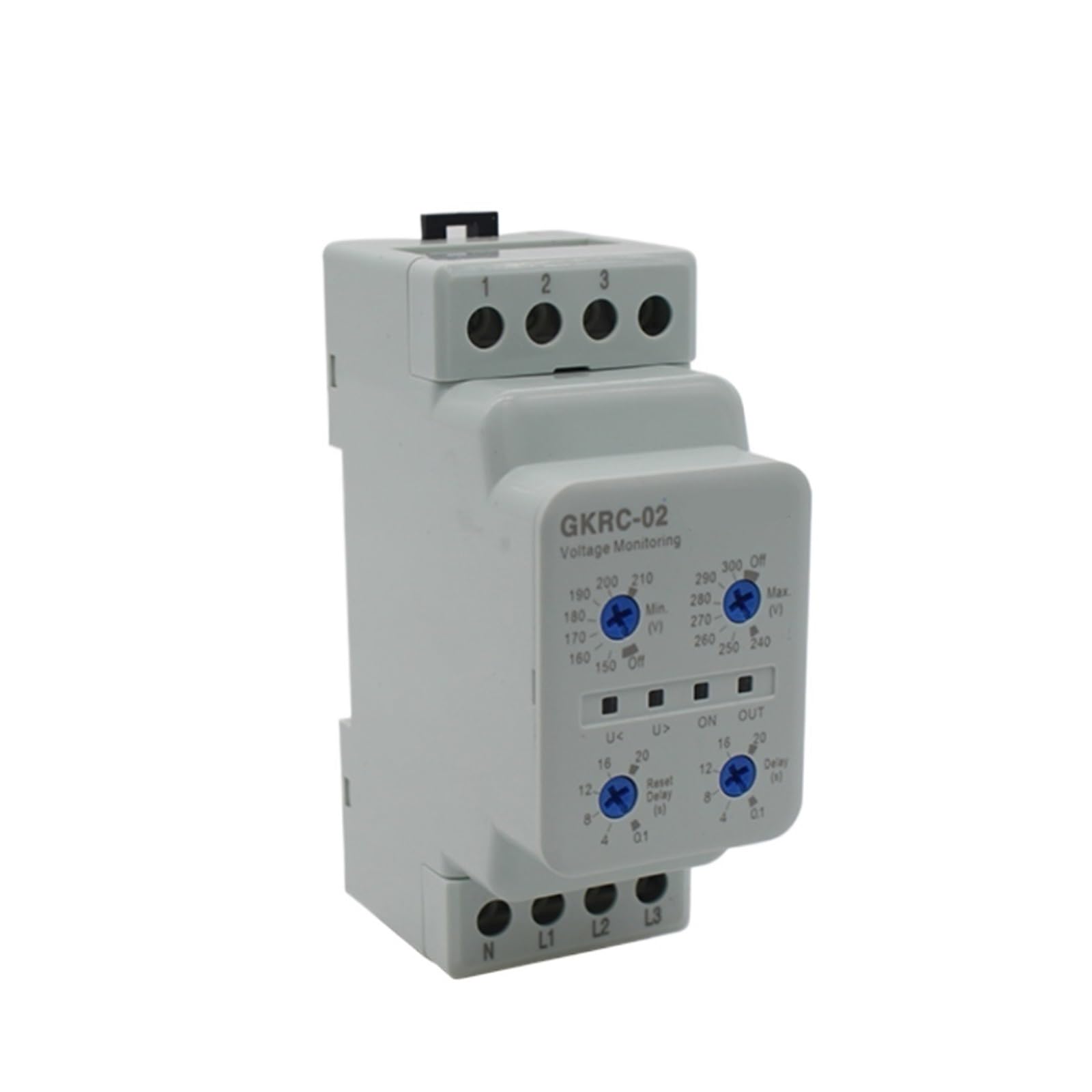 DEBLAN Relé de Dispositivo AC GKRC-02 relé de protección de Falla de Fase con relé de monitoreo de Voltaje Sellado de Cuatro Cables trifásico de Baja Potencia