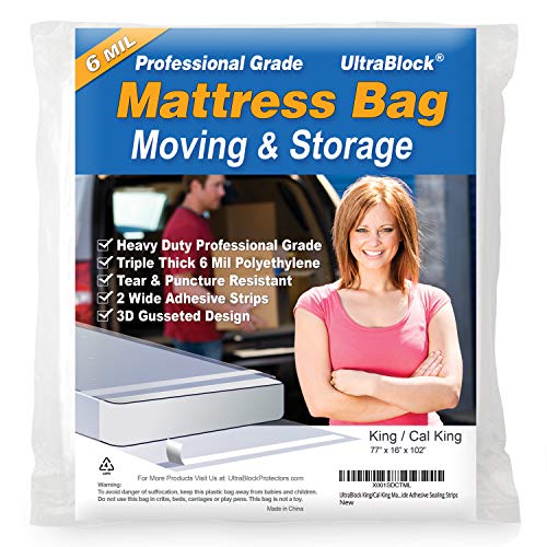 UltraBlock Mattress Bag for Moving, Storage or Disposal - King and Cal King