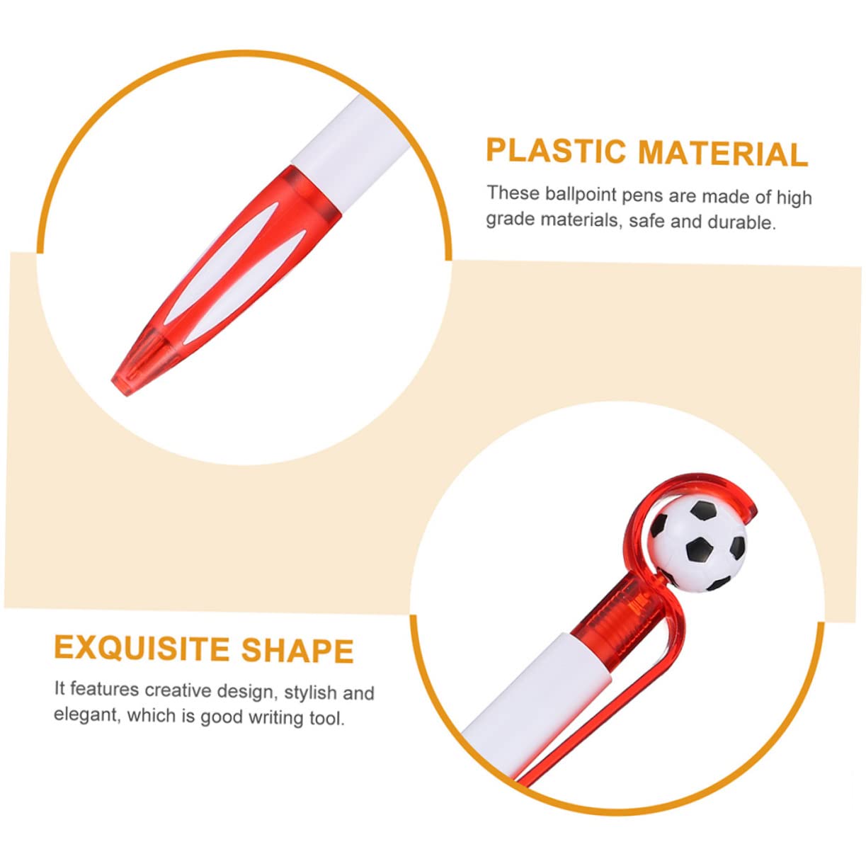 NUOBESTY 5 Set Penna A Sfera Penne A Sfera Verdi Prelibatezze Calcistiche Matite Sportive Penne Da Calcio Portabicchieri A Matita Penne A Sfera Inchiostro Nero Plastica 6 Pezzi * 5
