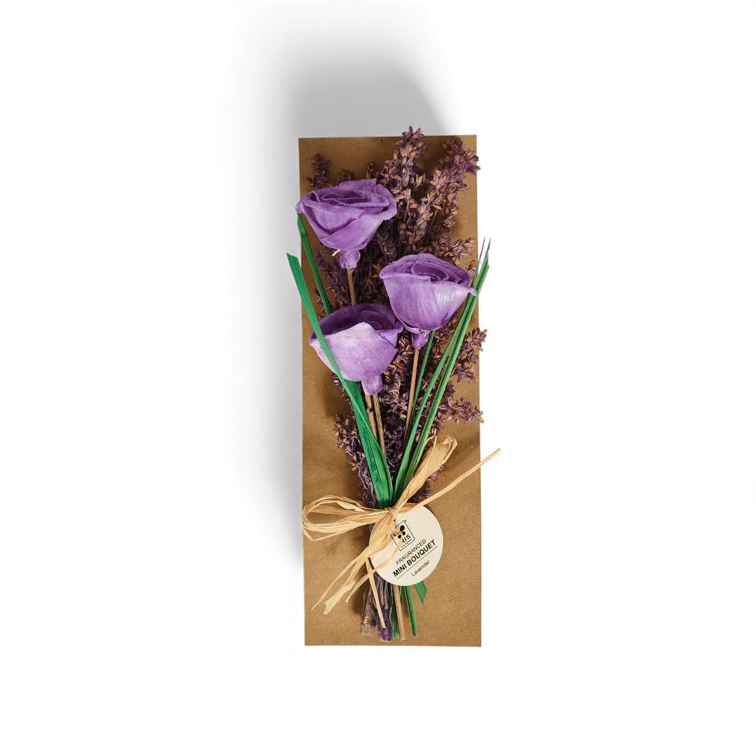 IRIS Serene Lavender Roses Mini Scented Bouquet | Timeless & Everlasting Gift for Meaningful Valentine Moments