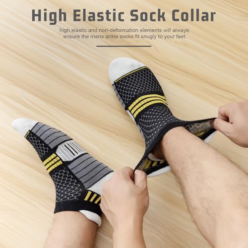 6 Pack Men's Ankle Socks, Cushion Running Athletic Socks, Breathable Sports Low Cut Socks4