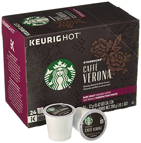 Image of Starbucks K-Cup Coffee Pods-Dark Roast Coffee-Caffe Verona for Keurig Brewers-100% Arabica-4 boxes (96 pods total)