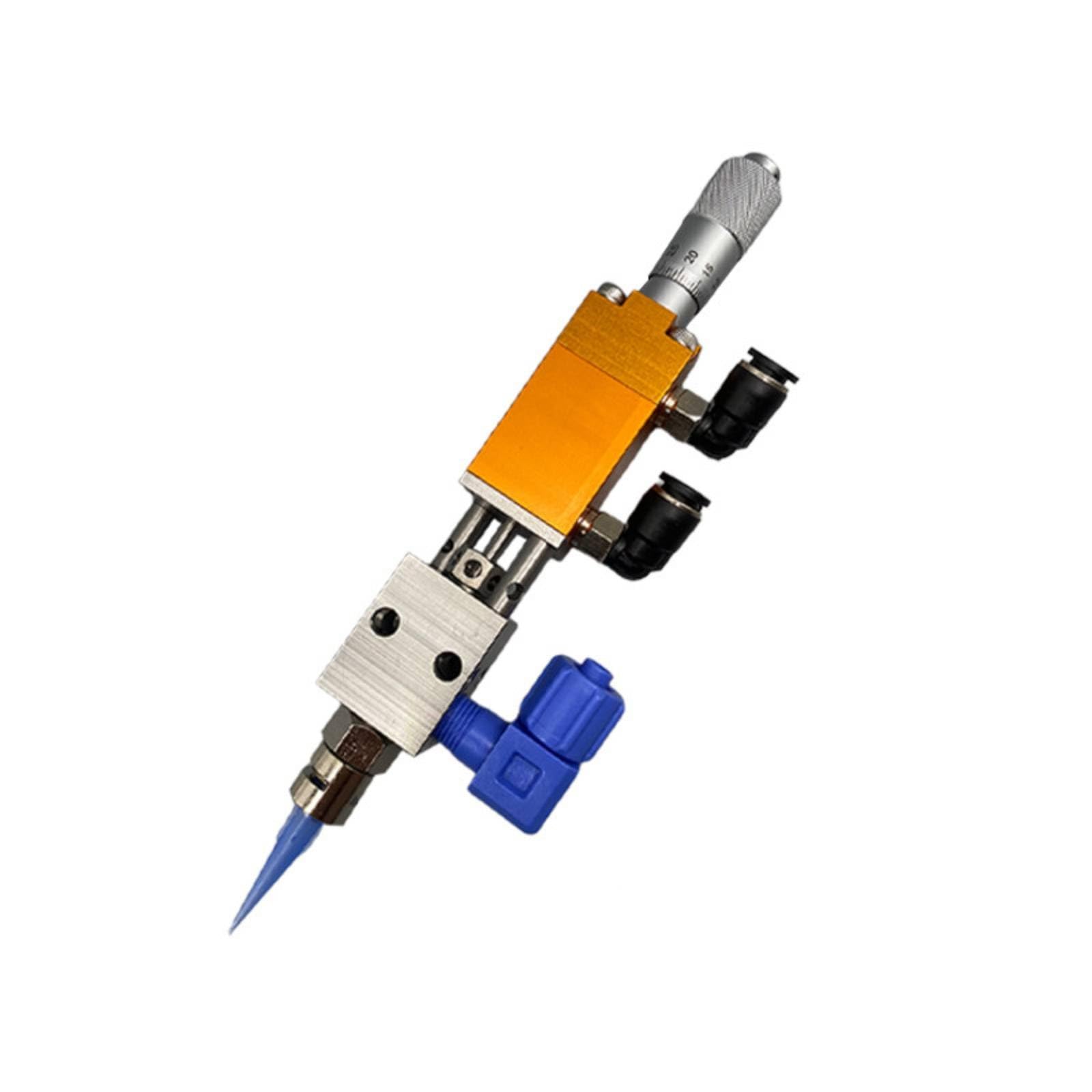 Generic Valvola di Dosaggio Microregolabile Valvola Pneumatica Dosatrice Valvola per Colla Valvola per Inchiostro in Acciaio Inox con Ugello Intercambiabile, YS-21B Oro Modello Con Interfaccia Luer