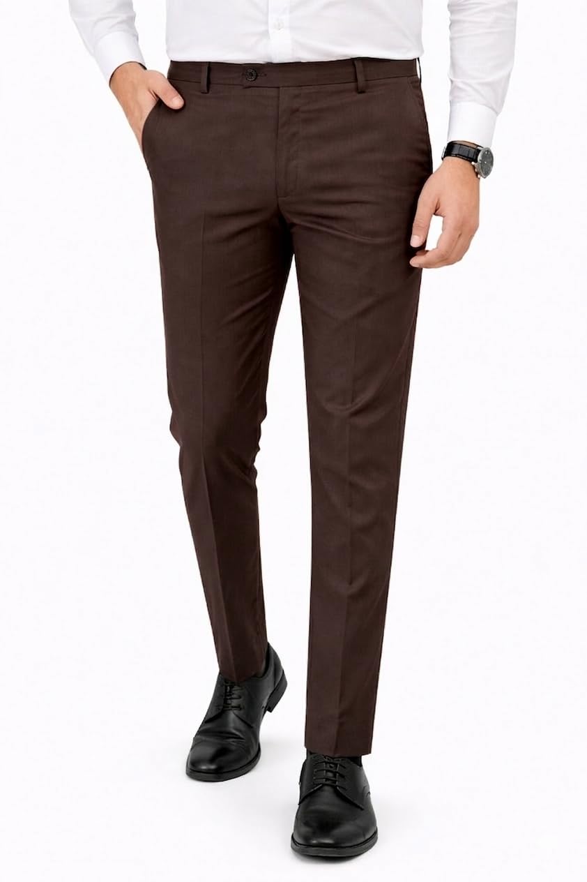 FORMO Formal Pants for Men | Regular Fit Formal Trousers for Men | Office Wear Business Casual Pants-picture-34