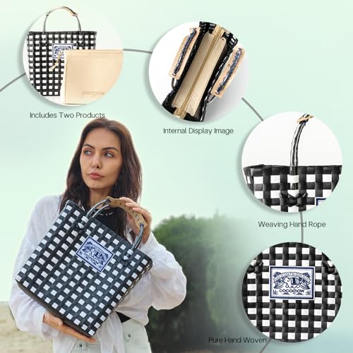 Hand Woven Applique Bag, PP eco-friendly Woven Handbag, Handbag, Fashionable Travel Bag, Women's Handbag and Wallet2