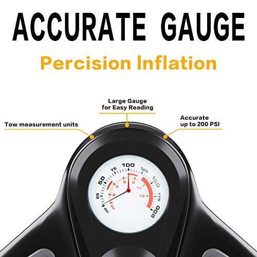 image for TOGEDI Bike Pump Ergonomic Bicycle Pump with Large Pressure Gauge Bicy