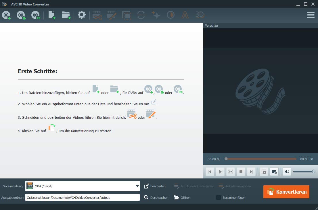 AVCHD Video Converter - Bearbeitung, Konvertierung für über 50 Formate in jedes beliebige Video und Audio Format - für Win 11, 10 / 8.1 / 8 / 7