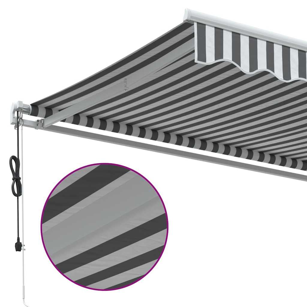 Festnight Store Banne Motorisé 6x3 Store banne Electrique avec Télécommande Auvent Rétractable à Bras Repliable pour Balcons Terrasse et Jardin-Anthracite et blanc-600 x 300 cm