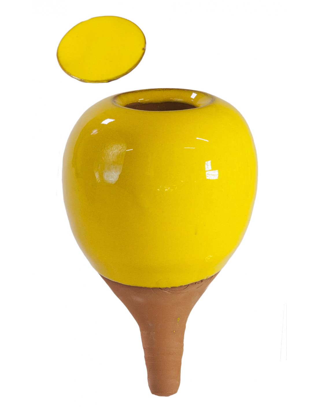 Ollas/Oyas Céramique à Planter Jaune 0,3 litres | Diffuseur/réservoir d'eau pour arrosage des Plantes | Irrigation Automatique par Goutte à Goutte
