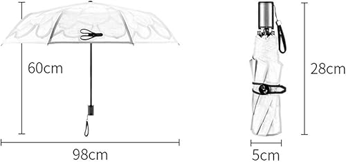 Miniatura 2 de WSZJJ Umbrella- Paraguas compacto para la lluvia, ligero y portátil, pequeño paraguas de viaje con protección (color rosa)