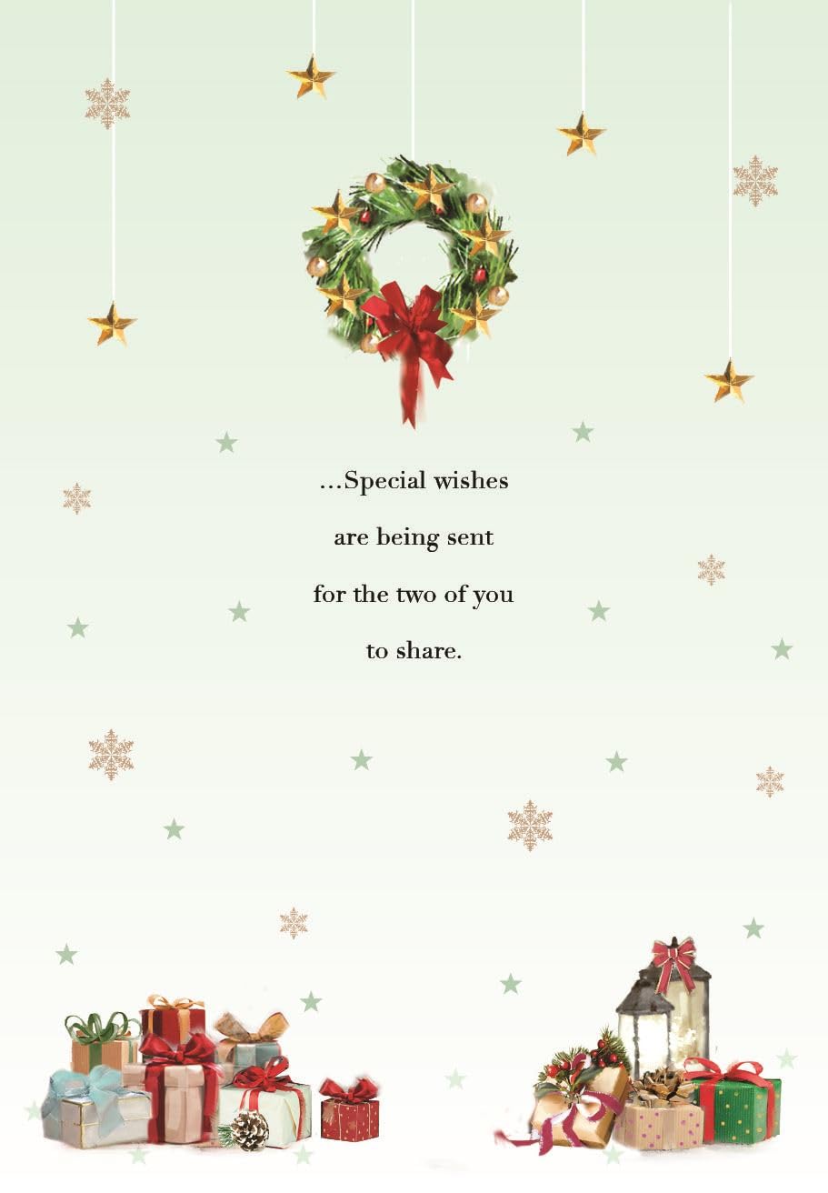 Biglietto Di Natale Jonny Javelin Per Coppia: Chiaro Di Luna Nella Neve Con Finiture In Rilievo E Glitter - 228x124mm