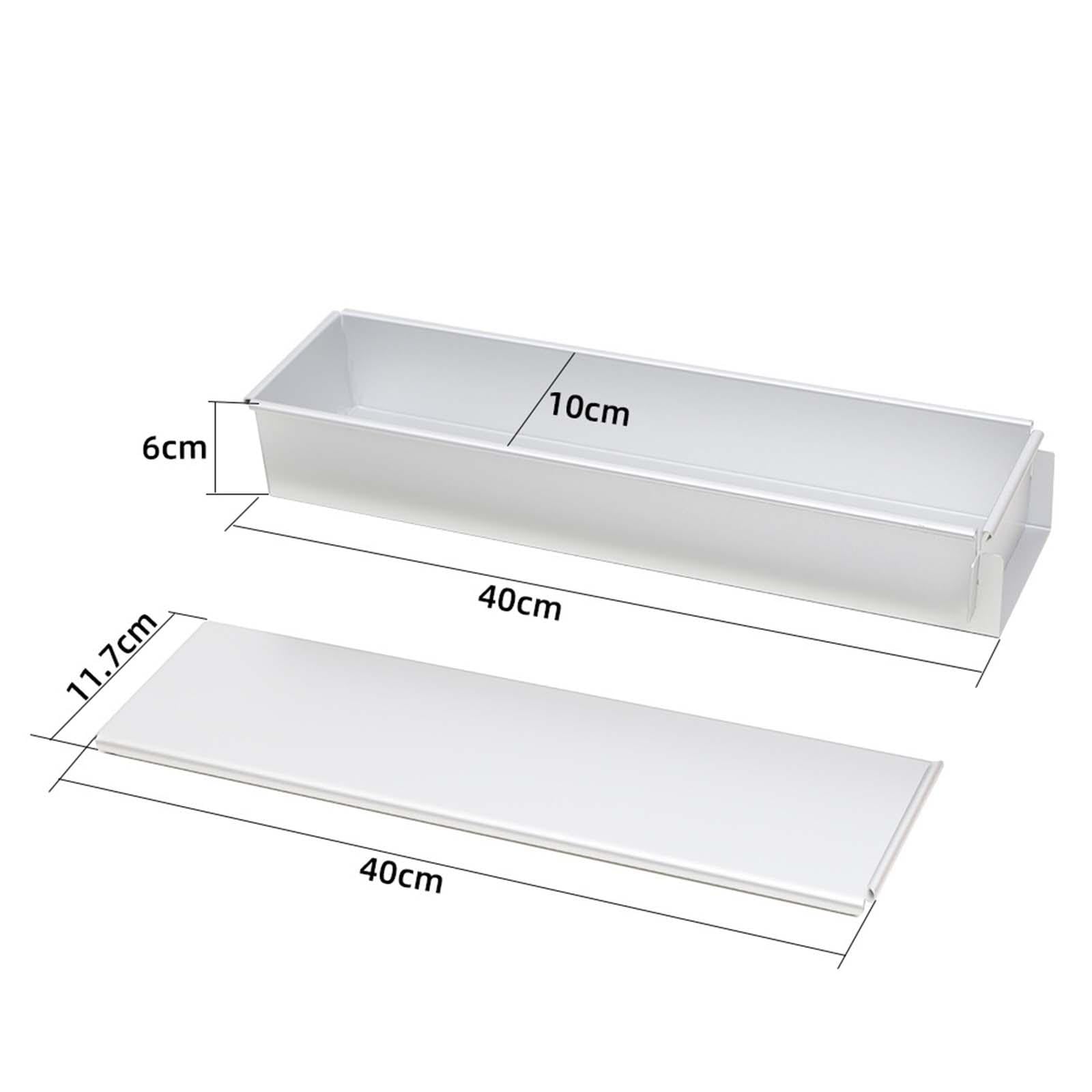 Molde para Pastel Rectangular Recipiente de Aluminio para Hornear Antiadherente con Tapa Herramienta para Hacer Pasteles DIY Fácil de Limpiar, 40CM