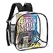 Stadium Approved Clear Mini Backpack Heavy Duty Transparent Backpack for Concert Security Travel Stadium Sporting Event （Black）