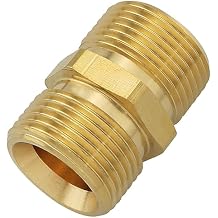 قارنة غسالة الضغط ZZLZX Metric M22 15mm خيط ذكر إلى M22 14mm تركيب ذكر ، محول خرطوم غسالة الضغط ، 5000 PSI