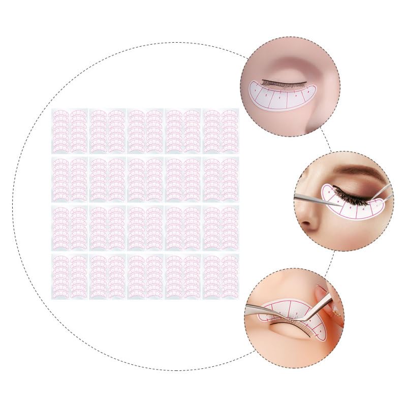 VALICLUD 30 Sheets Eyelash Extension Sticker Patches Lash Tape for Eyelash Extensions under Eye Patches for Lash Isolation and Positioning 320Pcs for Grafting and Training