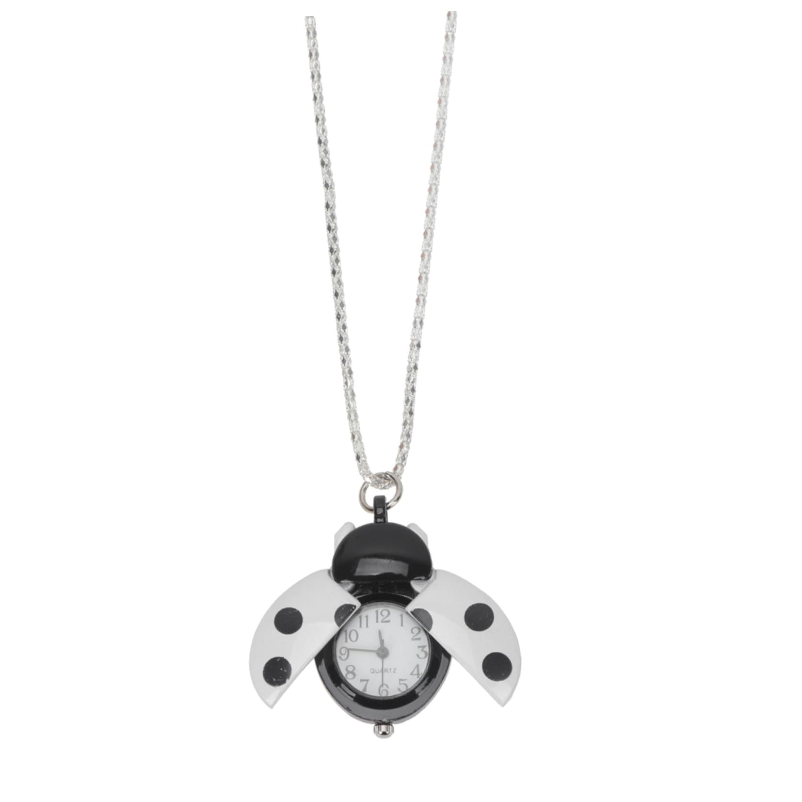 UKCOCO Reloj de Bolsillo en Color Vintage para Niños Forma de Mariquita y Apertura Botón Movimiento de Cuarzo Preciso Adecuado para Obsequio de Cumpleaños