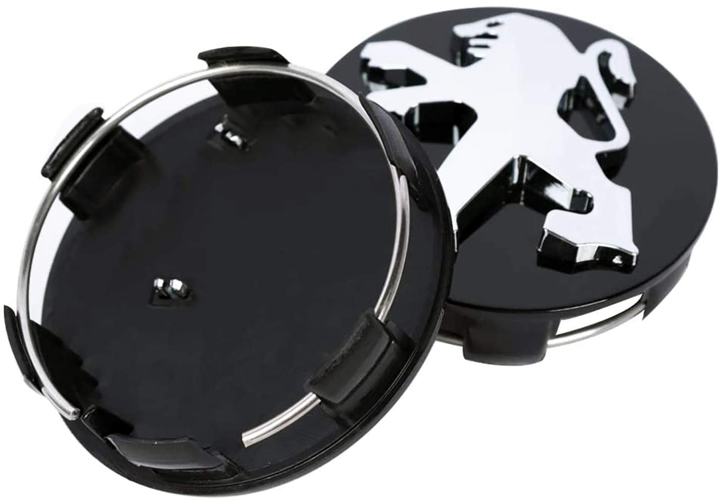 4 Pièces Cache-Moyeu pour Peugeot 108 208 2008 308 3008 3008 508 5008 60mm,Cache Moyeux,Cache de Roue Centrale,Auto Cache Moyeux Capuchons De Centre,Jante Centre D'emblème