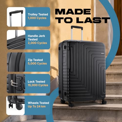 Image of American Tourister Ivy NXT | Luggage Trolley Bag (79 cm) | 360 8 Wheel Travel Luggage | 2 Compartments | Hard Luggage Polycarbonate Suitcase | Mounted Combination Lock | 3 Years Warranty | Black