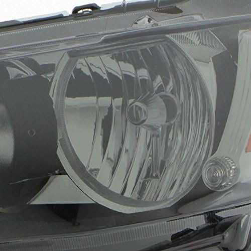 AKKON - For Black Smoke 08-17 Lancer 08-15 Evolution Headlights Front Lamps Direct Replacement Left + Right