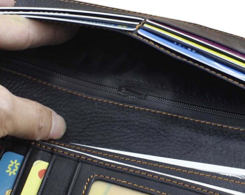 Real Leather Mens Biker Card/Money Long Wallet Purse W/Jeans Key Chain - Image 6