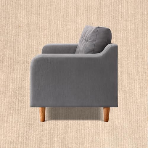 Image of Duroflex Ease Plus - 3 Seater Sofa Set for Living Room | 3 Year Warranty | Premium Wooden Frame Sofa | Anti-Pilling Fabric, Fade & Termite Resistant | Comfortable & Durable Couch - Steeple Grey