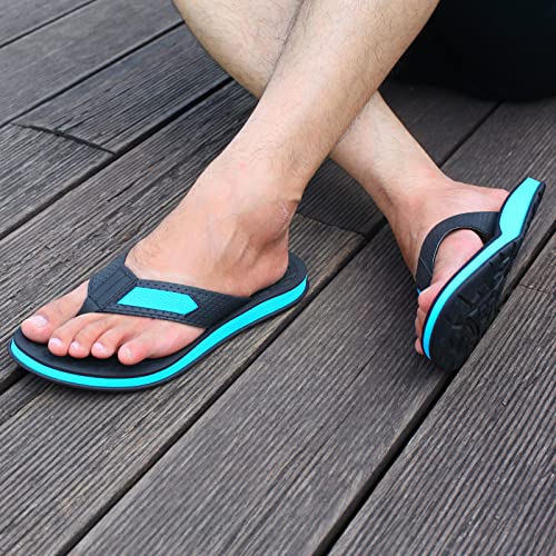 Image of MALIDA Mens Flip Flops Non-Slip Bathroom Shower Shoes Cushion foam Indoor and Outdoor Thong Sandals