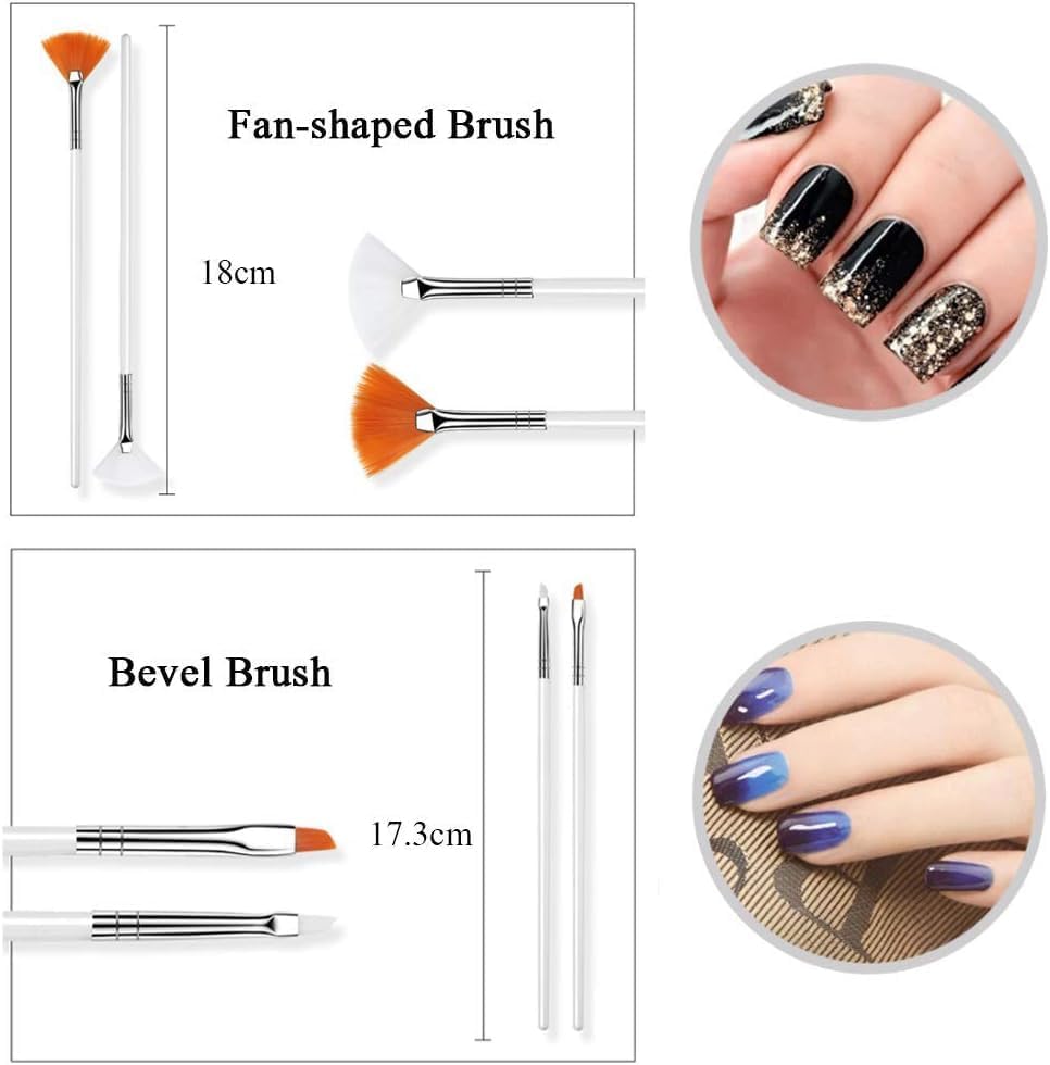 Rubyface 28 pcs Nail Art Brush kit,15 pcs Nail Art Brushes Kit with 5 pcs Nail Dotting Pens, 3Pcs Nail Art Liner Brush, 5 Pcs Silicone Nail Art Sculpture Pen, Dual Tipped Silicone Rhinestone Nail Polish Carving Pen, Multicolored 1