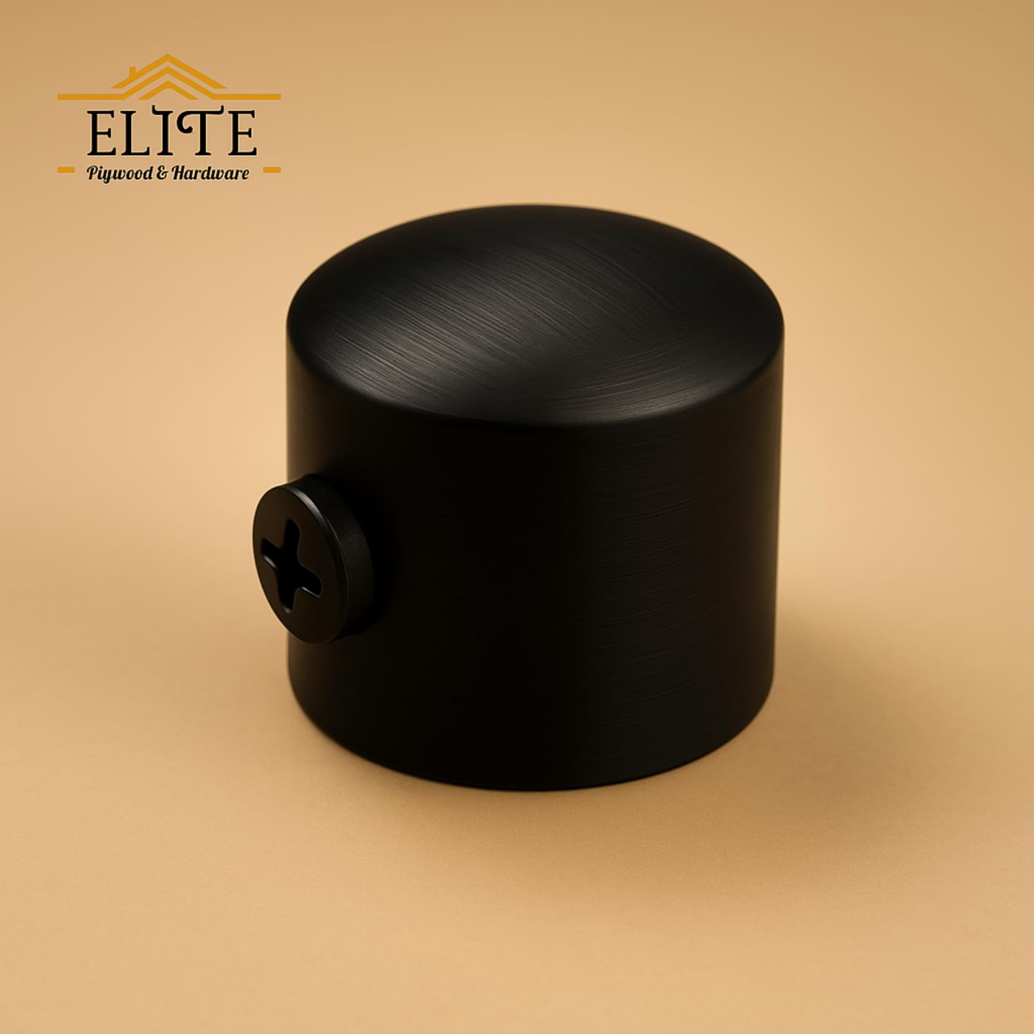 Elite Heavy Black Decorative Round Curtain Rod End Cap Finials for Door and Window 1 Inch Curtain Rod Accessories- 4pcs (Black) 1