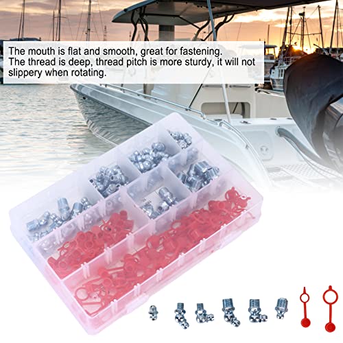 Image of Grease Zerk, 6 Sizes British System Hydraulic Hex 160PCS /Set Lubrication Fittings for Cars for Trucks for Motorcycles