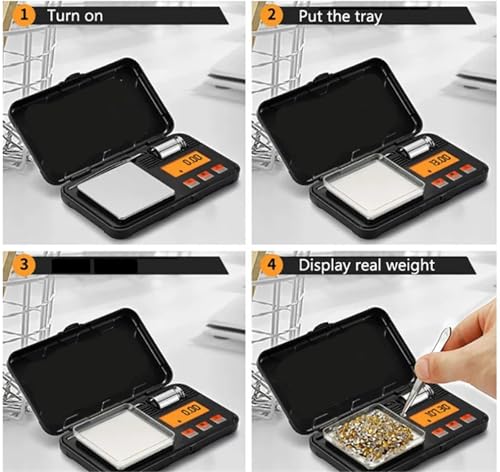 Precision Digital Jewelry Scale: 0.001g Accuracy, Portable Electronic Balance for Weighing Gems, Coins, and Jewelry - Lightweight Handheld Scale