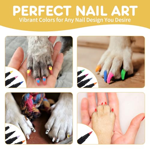 Image of Dog Nail Polish Pens Quick Dry,12 Colors Pet Nail Polish Kit for Dogs,Cats or Birds,Dog Safe Nail Polish and Easy to Apply,Nail Polish Pens for Dogs, Christmas Dog Nail Polish,Ideal Gifts for Dog